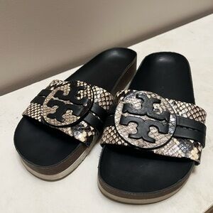 Tory Burch Leigh Anatomical Leather Slide Sandals